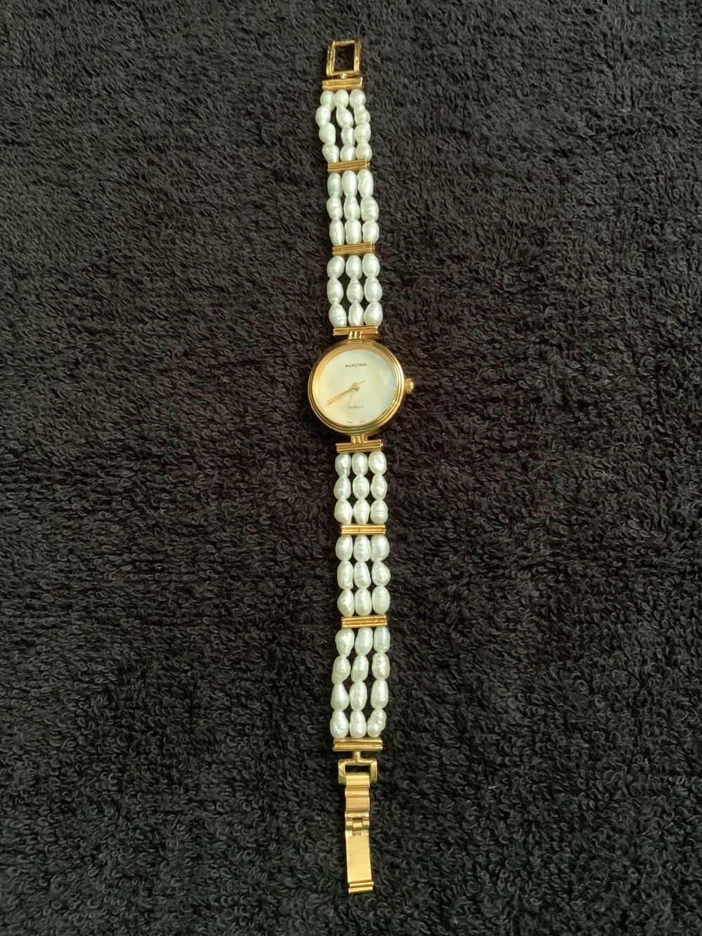 Fresh Water Pearl Gold-Tone Women's Watch